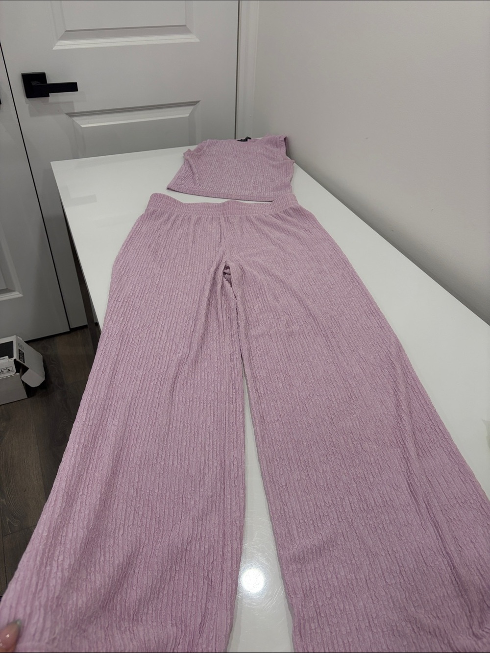 Lilac Ribbed Tank & Pants Set - Picture 5 of 6